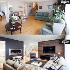 A room shown during a redecorating project