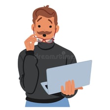 A person reacting with amused surprise after discovering something.