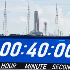 A rocket launch that has been cancelled during its countdown
