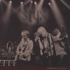 The rock band Styx performing onstage.
