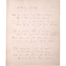 A handwritten manuscript page of a poem by Henry Wadsworth Longfellow