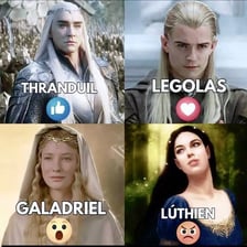 Galadriel and Legolas, two elven characters from Tolkien’s Middle-earth.