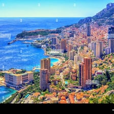 The Monte Carlo skyline in Monaco.