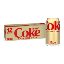 A can of cola labeled caffeine-free.