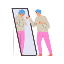 An illustration of a person scolding others self-righteously