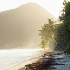 A sunny tropical beach in Martinique