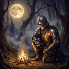 A chivalrous knight shown with stones, illustrating “gallant stones”