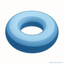 A three-dimensional torus with a doughnut-like shape.