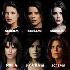 Neve Campbell appearing in the Scream film series