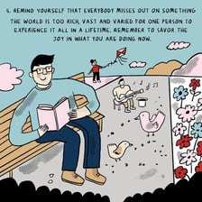 An illustration of a person feeling left out while viewing social media
