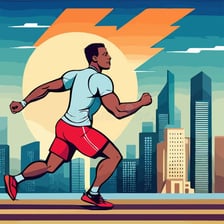 An illustration of a person behaving in a wildly uncontrolled manner.
