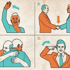 One person giving another a silent nod as a greeting