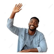 A person signaling that they want to take a turn
