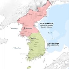 A map of Asia with the Korean Peninsula visible in the east.