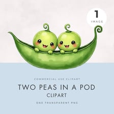 Two peas nestled together inside a green pod