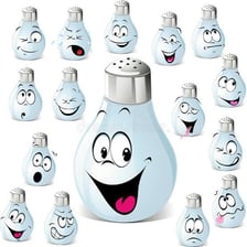 A salt shaker beside a simple illustration representing sodium.