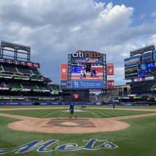 A New York Mets baseball game being played at Citi Field