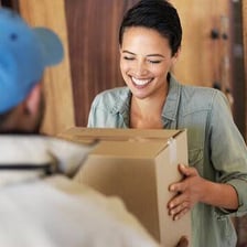 A person receiving a package.
