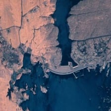 The Aswan High Dam spanning the Nile in Egypt
