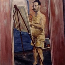 A portrait of lyricist Ira Gershwin.