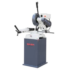 A heavy-duty chop saw in a workshop