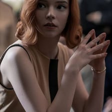 Anya Taylor-Joy portraying Beth Harmon in The Queen's Gambit.