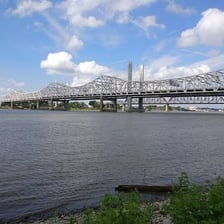 The Ohio River along the Louisville, Kentucky waterfront