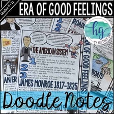 An educational historical illustration representing the Era of Good Feelings.