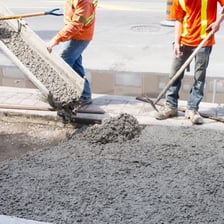 Fresh concrete hardening as it sets.