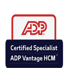 The ADP logo associated with payroll-processing services