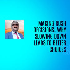 A hurried person making a rushed decision