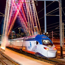 An Amtrak Acela train on the Northeast Corridor.
