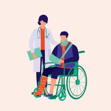 An educational illustration depicting a serious physical injury.