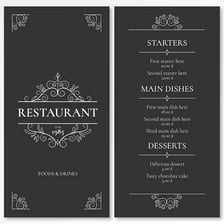 A restaurant menu using the phrase “à la.”