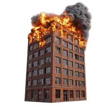 Bright flames showing something blazing