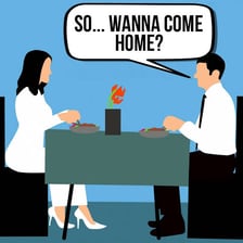 One person inviting another person on a date.