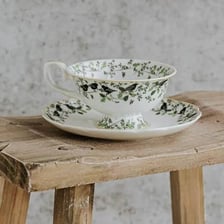 Cup of tea in a traditional British teacup