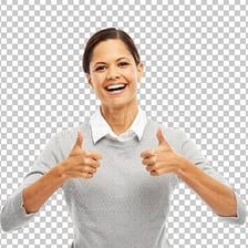 A person gives a thumbs-up to show agreement and satisfaction.