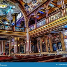 Interior of a Coptic Christian church in Egypt