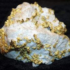 A visible mineral vein embedded in rock.