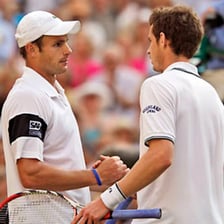 Tennis players Andy Murray and Andy Roddick together