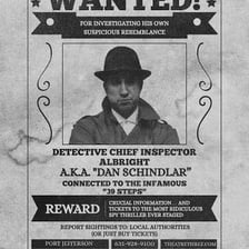 A detective examining clues while investigating a suspect.