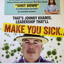 A newspaper-style image about a political smear campaign.