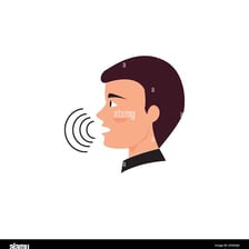 An educational illustration of speech resonance through the nasal passage.