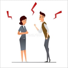 One person visibly provoking another during an argument