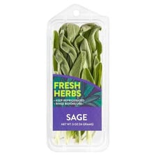 Fresh sage leaves shown as a culinary herb.