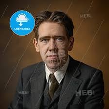 A portrait of Danish physicist Niels Bohr.