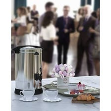 A large insulated urn used to dispense coffee