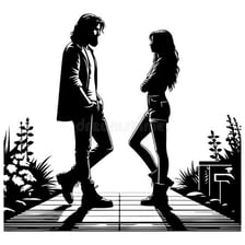 Two people visibly arguing across a divide