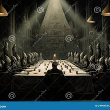 A small group gathered privately as if planning a conspiracy.